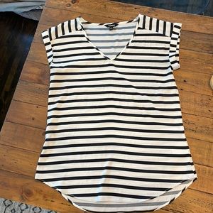 Express black and white striped blouse size small